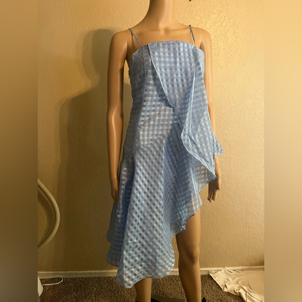 Blue asymmetrical top